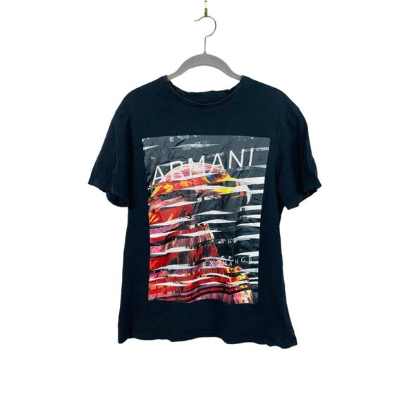 Armani Exchange Eagle T-Shirt Black Size Medium - Picture 1 of 6